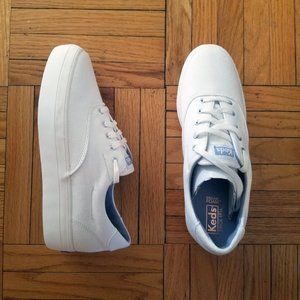 Brand New 'Rise' White Keds Platforms Size 9